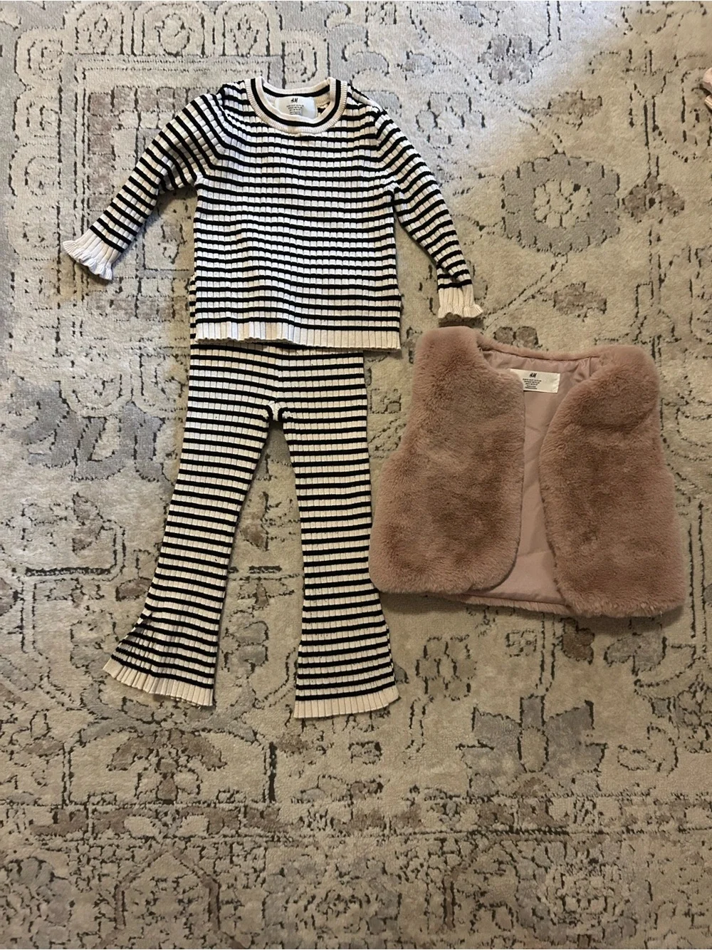 Girls' Mixed Outfit Bundle - Pink, Cream, Black